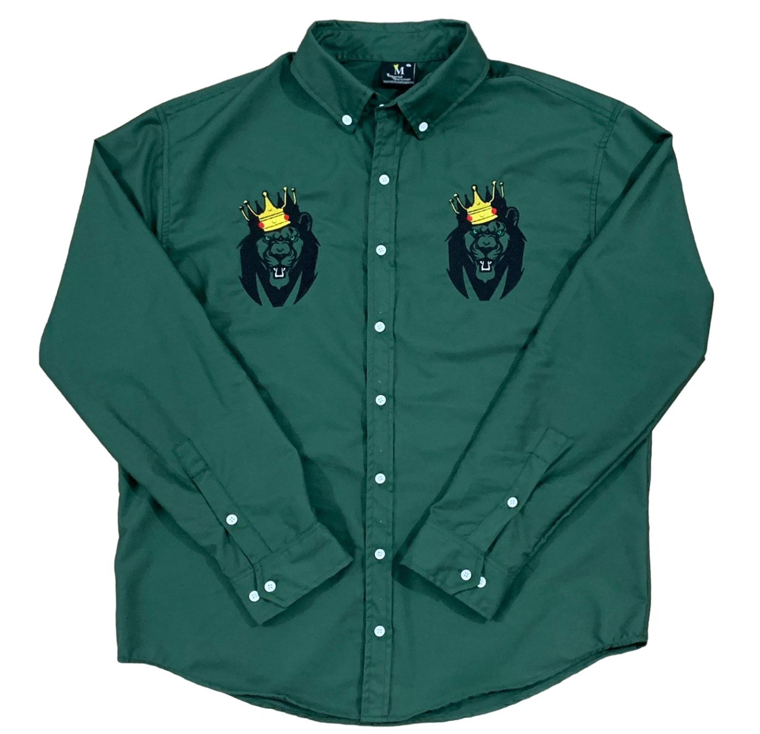 Mperial Lion Button-Down Polo (forest green)
