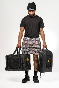 Mperial Black Leather Backpack & Duffle Bag (Carry-on size)