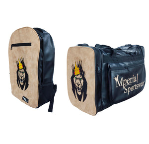 Mperial 2 Tone Off White Leather Backpack & Duffle Bag (Carry-on size)