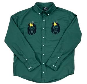 Mperial Lion Button-Down Polo (forest green)