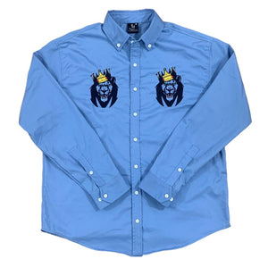Mperial Lion Button-Down Polo (light blue)