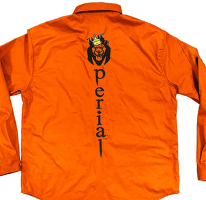 Mperial Lion Button-Down Polo (orange)
