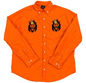 Mperial Lion Button-Down Polo (orange)