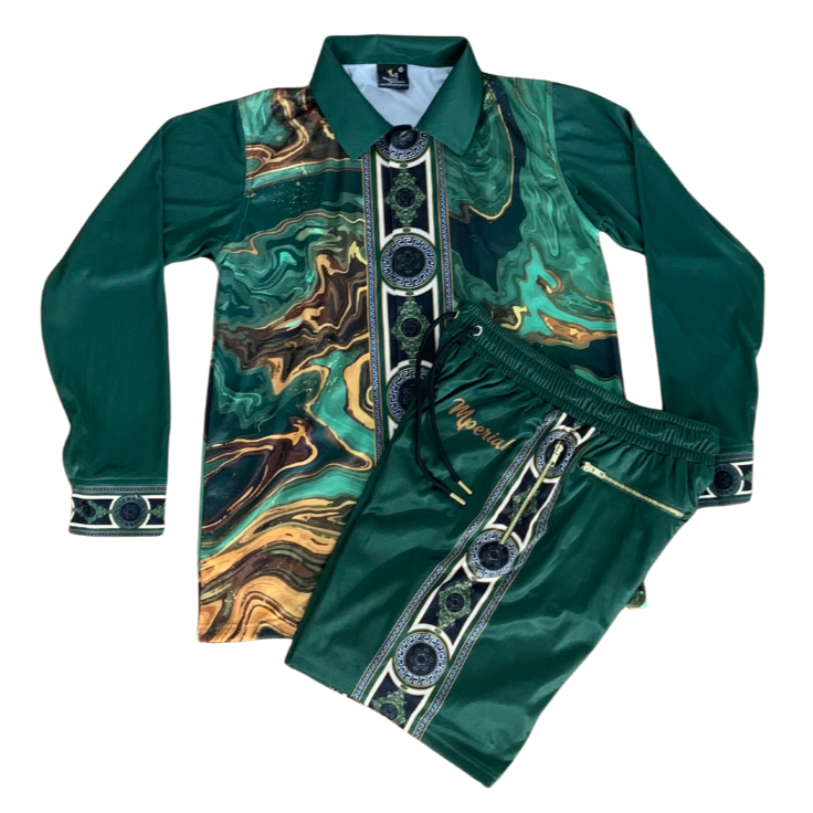 Marble Button Down LS