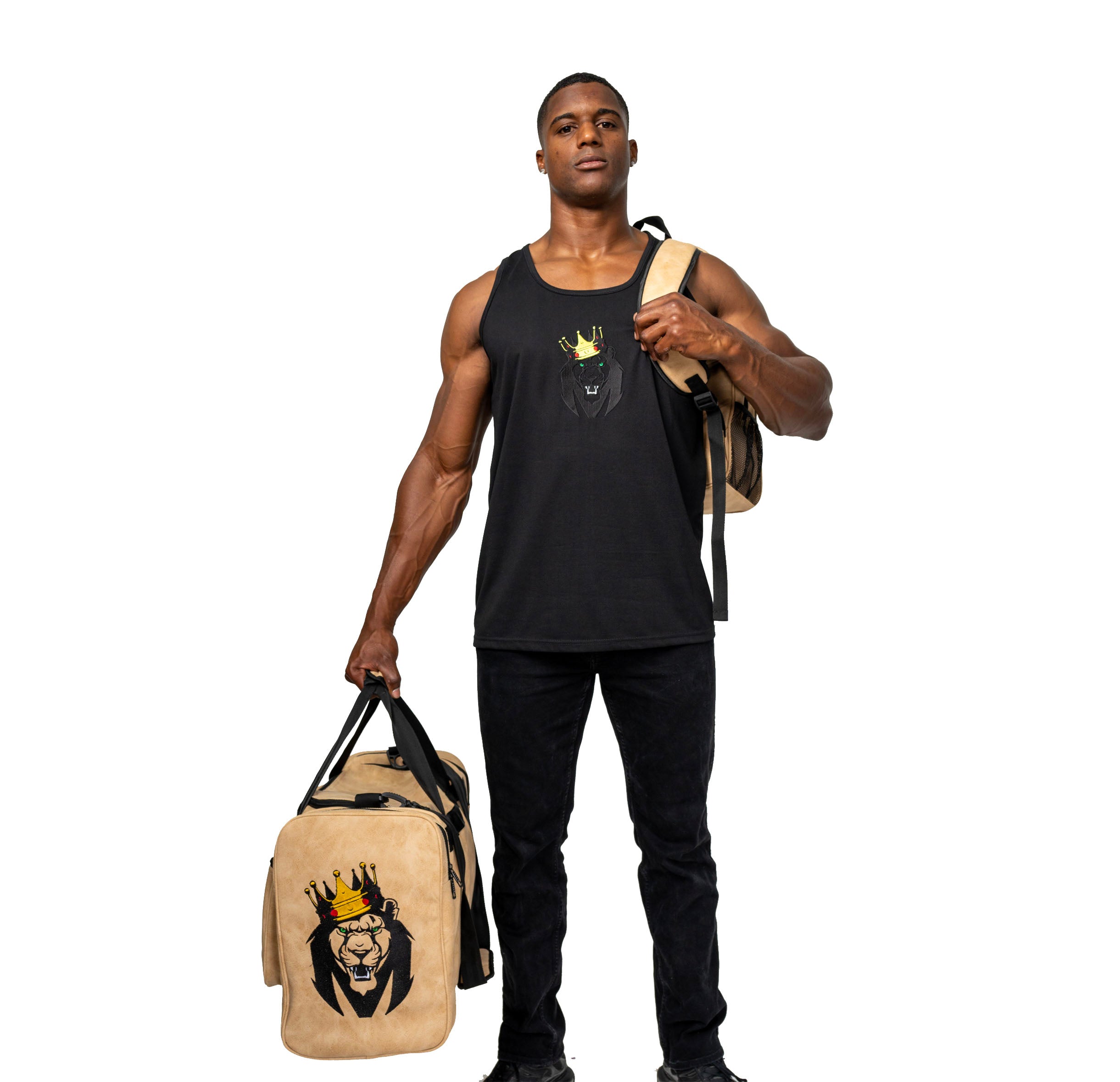 Mperial Off White Leather Backpack & Duffle Bag (Carry-on size)
