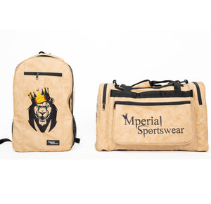 Mperial Off White Leather Backpack & Duffle Bag (Carry-on size)