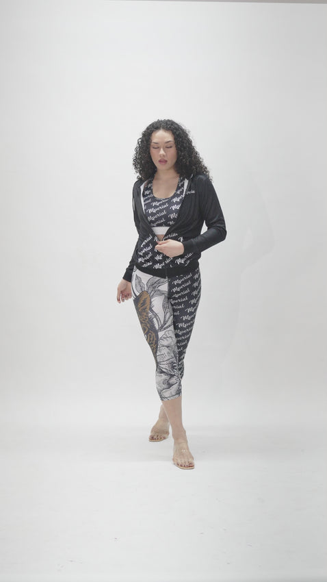 Model is 5'7 150lbs wearing size small full length leggings and medium tops