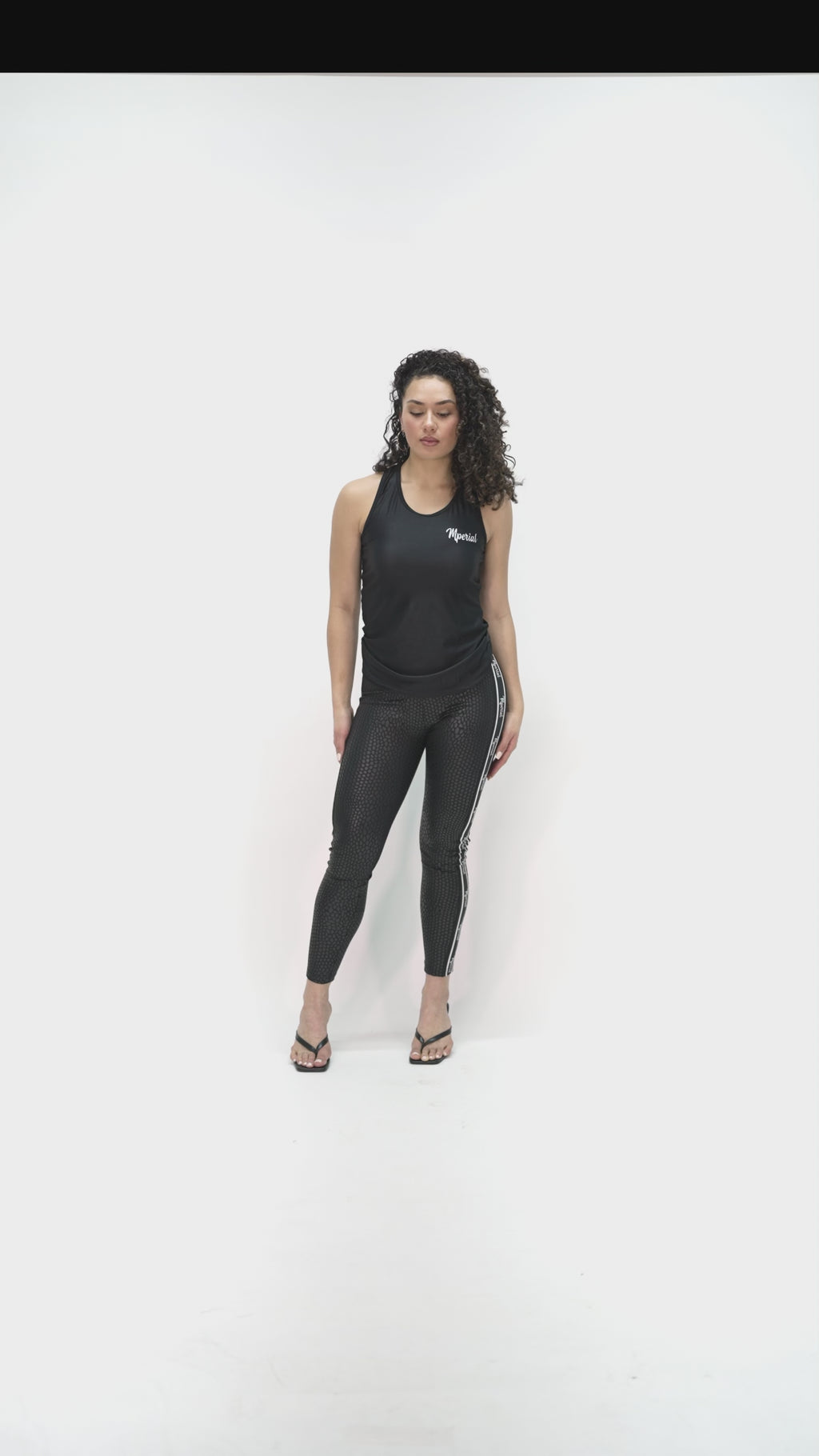 Model is 5'7 150lbs wearing size small full length leggings and medium tops