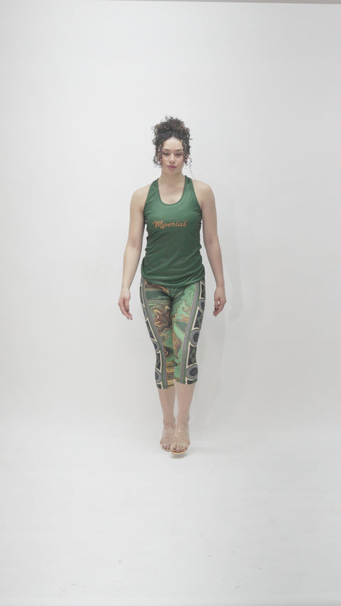 Model is 5'7 150lbs wearing size small leggings and medium tops 