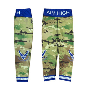 U.S. Air Force AIM HIGH Women's Capri Leggings (ryl-whtt)