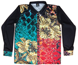 Gold Roses Button-Down