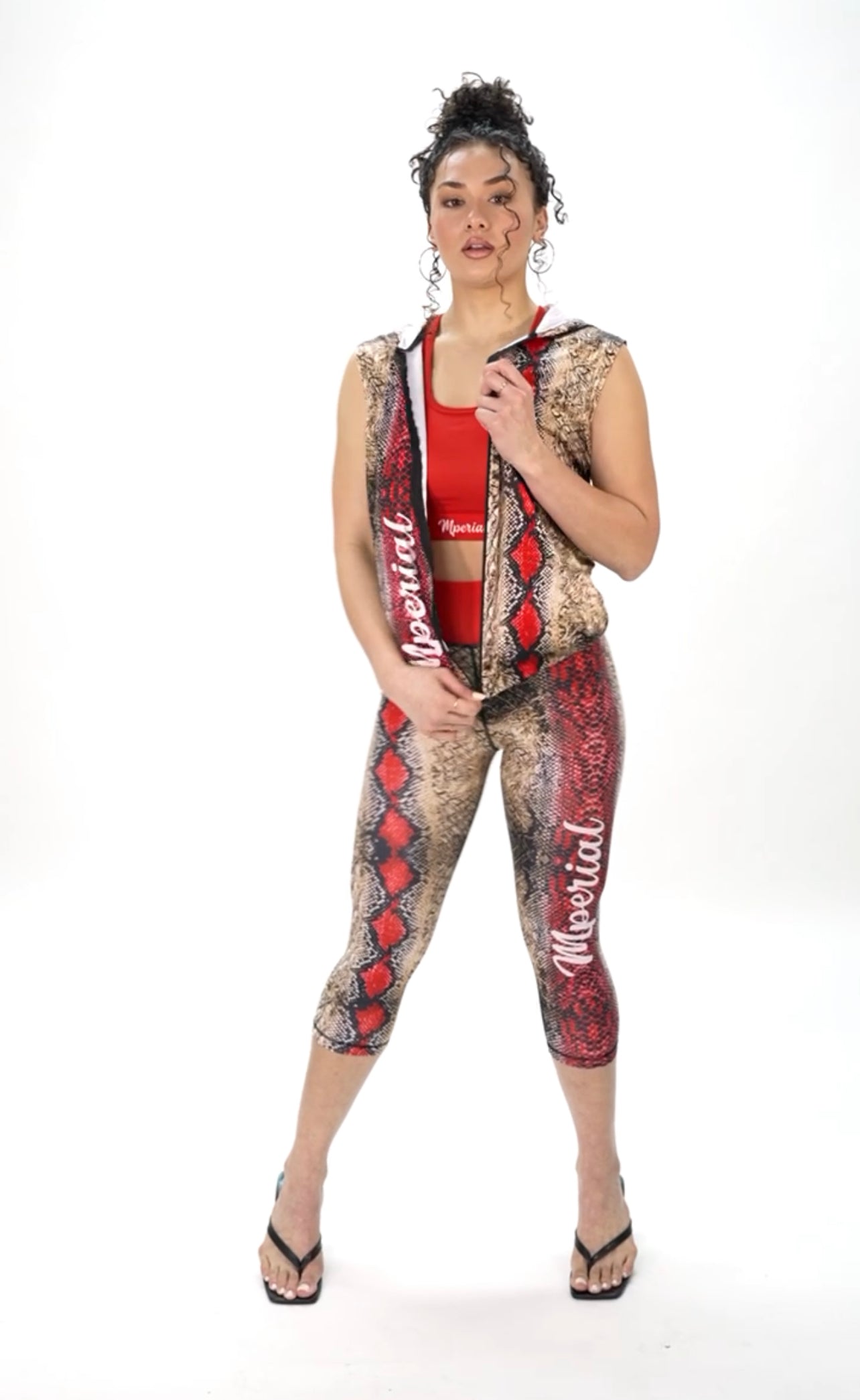 Mperial Python Red Capri Leggings