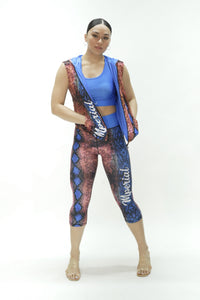 Royal Python Sleeveless Zip Up Hoodie
