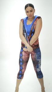 Royal Python Sleeveless Zip Up Hoodie