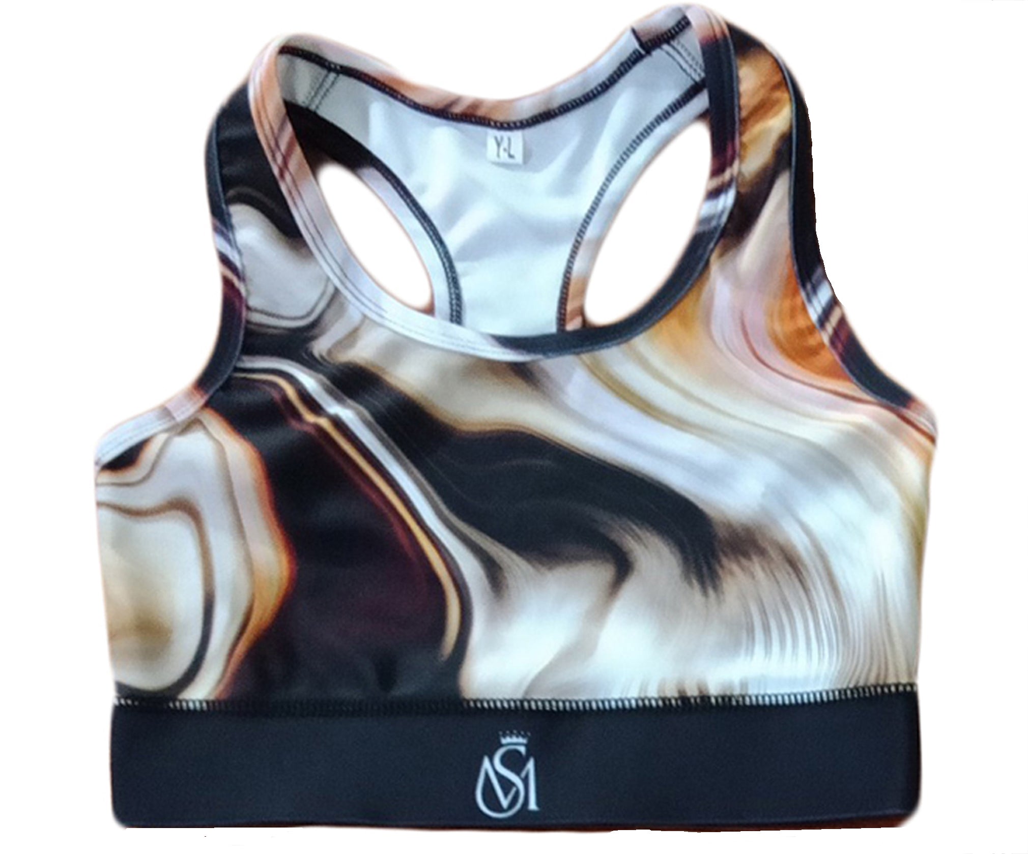 Abstract Brown Sports Bra