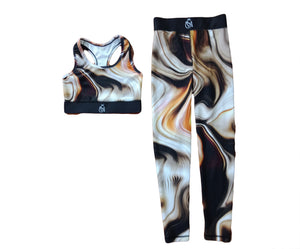 Brown Abstract Leggings