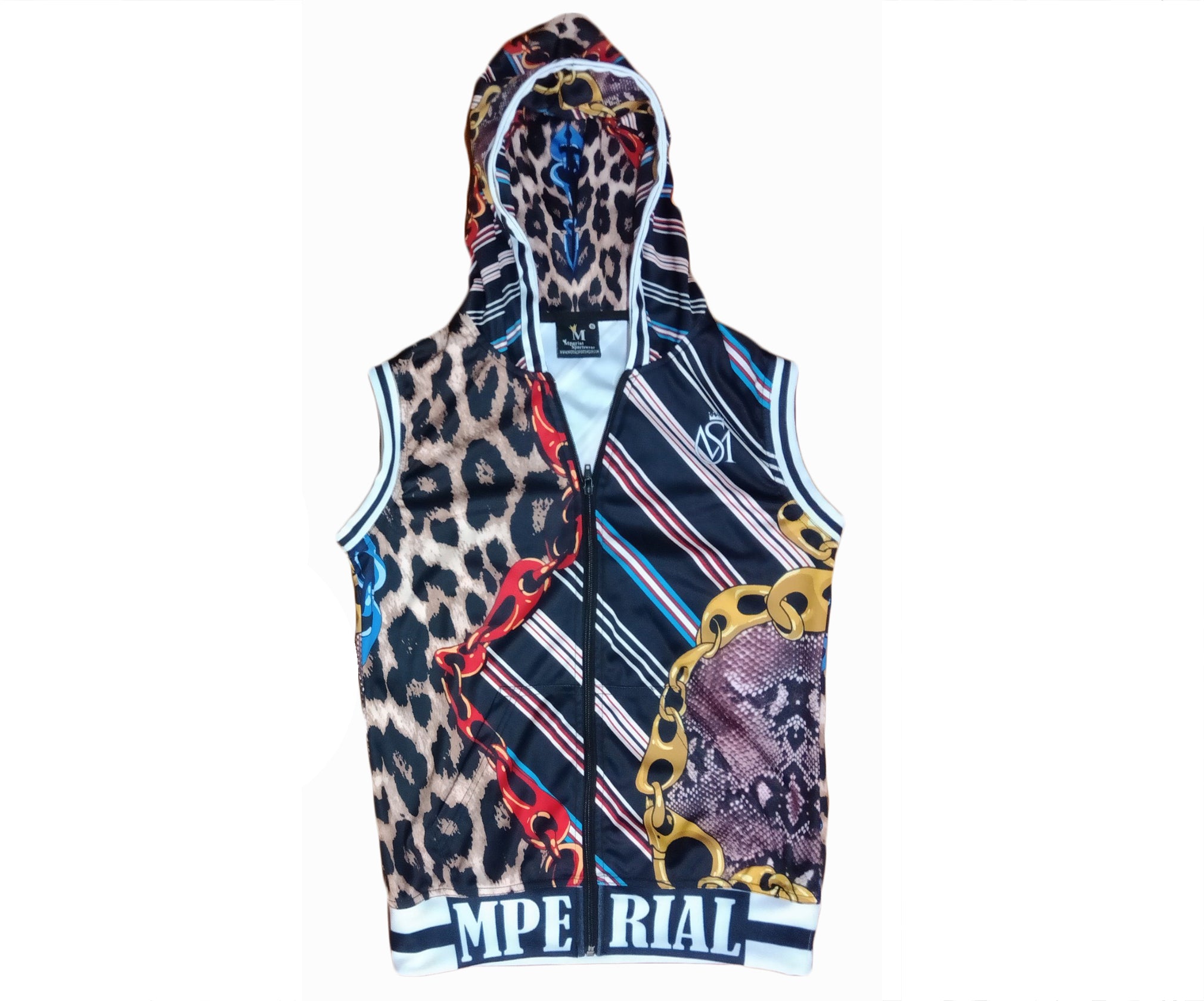 Couture Sleeveless Zip Up Hoodie