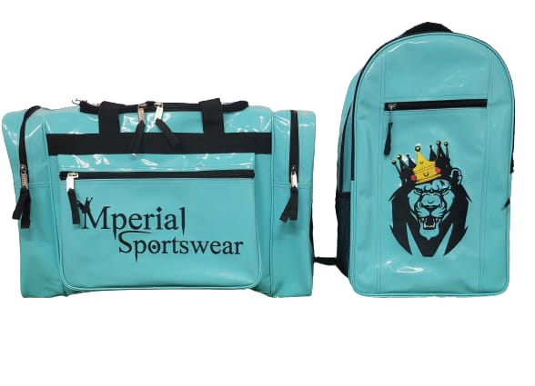 Mperial Teal Liquid Leather Backpack & Duffle Bag (Carry-on size)