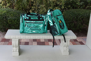 Mperial Emerald Green Liquid Leather Backpack & Duffle Bag (Carry-on size)
