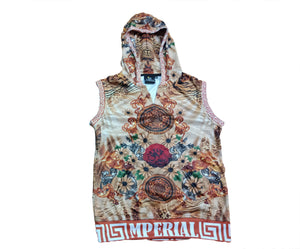 Women's Medallions Sleeveless V-neck Hoodie