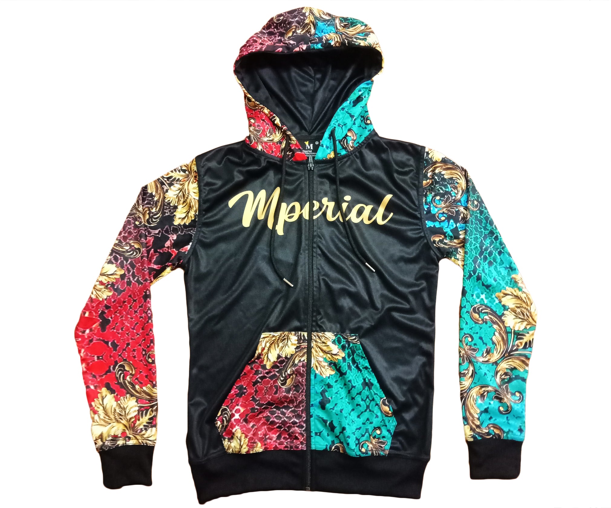 Women's Golden Roses Zip Up Hoodie Jacket