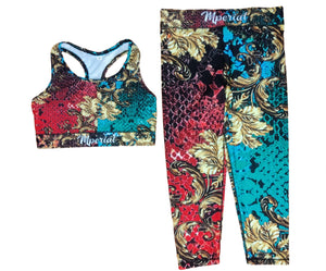 Golden Roses Capri Leggings