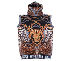 Leopard Lux Sleeveless Pullover Hoodie