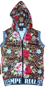 Leorose Sleeveless Zip Up Hoodie