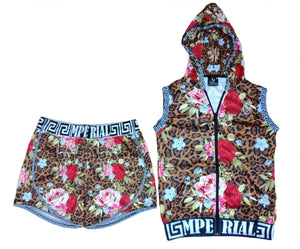 Leorose Sleeveless Zip Up Hoodie