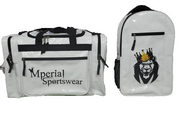 Mperial White Liquid Leather Backpack & Duffle Bag (Carry-on size)