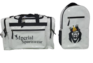 Mperial White Liquid Leather Backpack & Duffle Bag (Carry-on size)