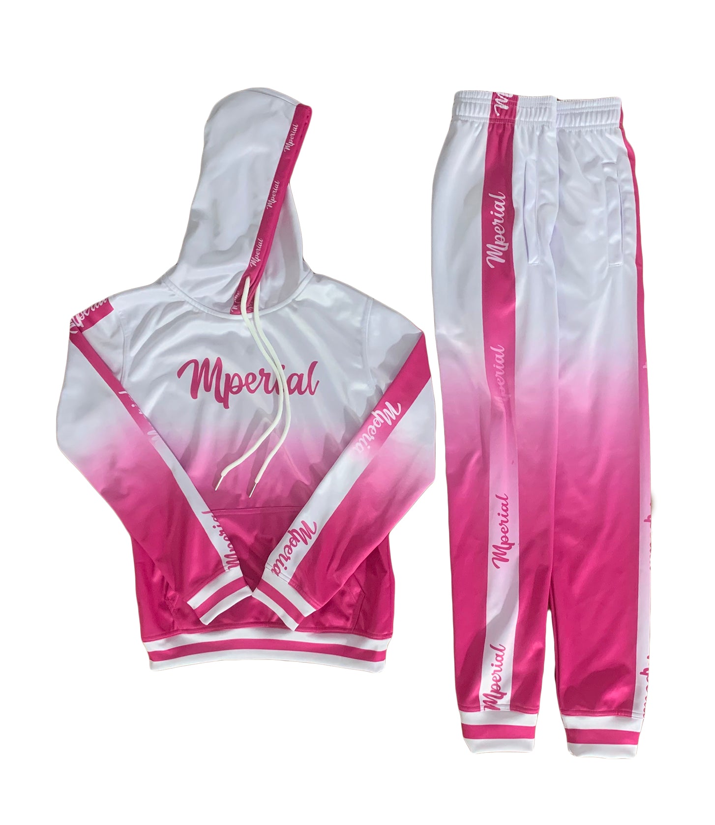 Women's Tracksuit/Sweatsuit (wht/pnk)