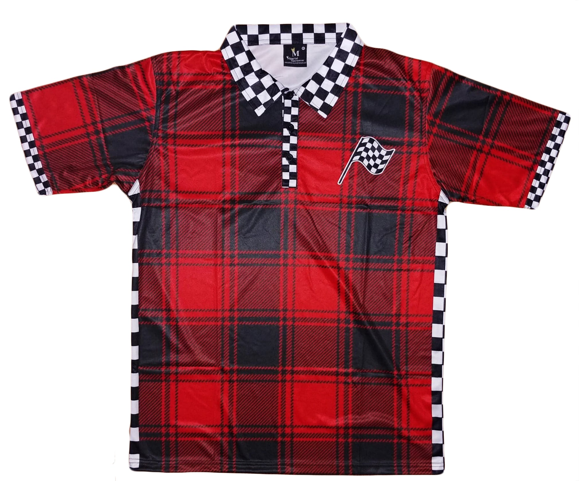 Mperial Red Buffalo Plaid Polo