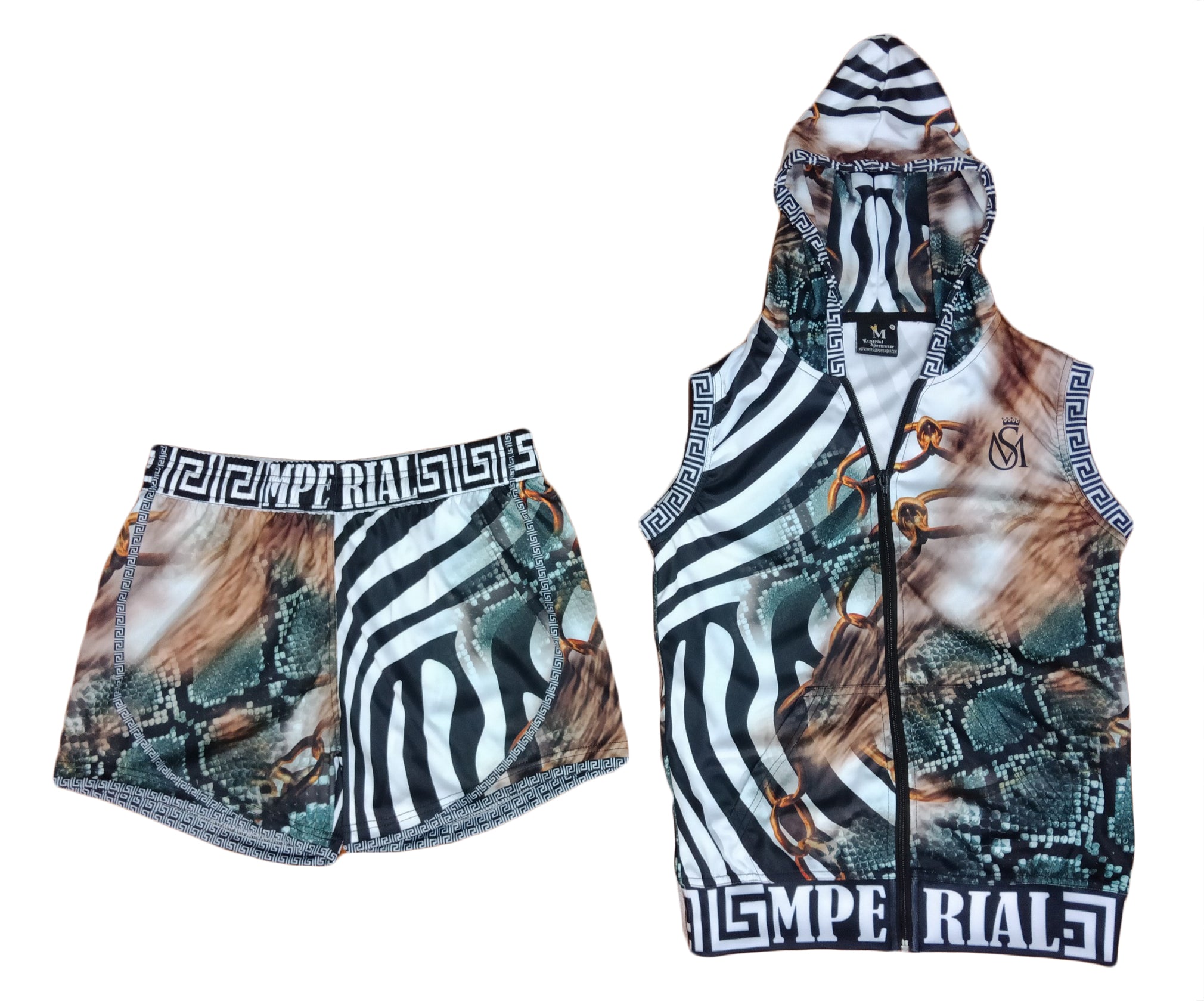 Women's Wildlife 2 Sleeveless Hoodie and Short Set